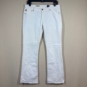 AG Adriano Goldschmied Womens Angelina Petite Boot Cut Jeans 30R White‎ READ